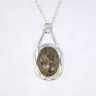 Leopardskin Rhyolite silver pendant